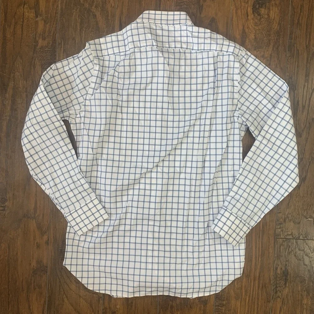 J.Crew Ludlow Dress Shirt Men's‎ 15-33 Blue White Classic-Fit Cotton Button Down